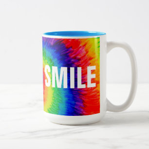 SMILE Rainbow Cravate-Dye Mug à deux tons, 15 oz