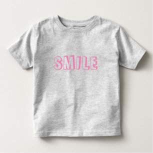"Smile" roze letters grijs Kinder Shirts