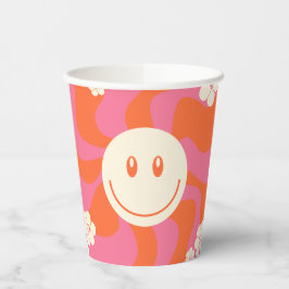 Smile - Roze, Oranje en crème Papieren Bekers