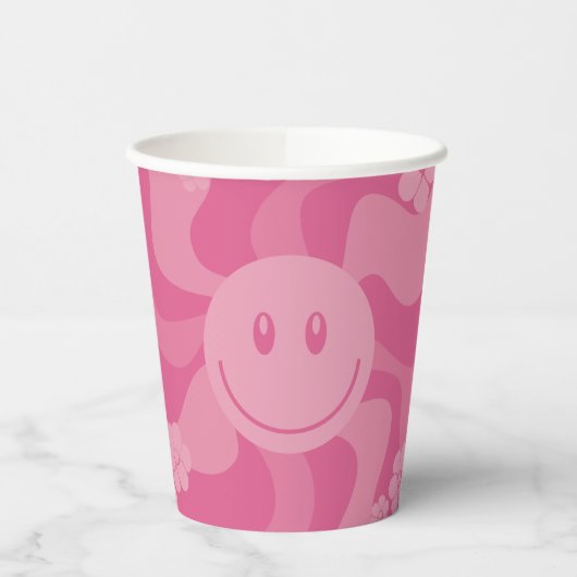Smile - Roze Papieren Bekers (Links)