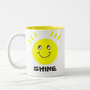 Smile Shine Face Tweekleurige Koffiemok