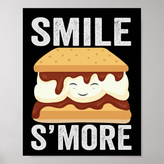 Smile S'more Funny Outdoors Camping Lovers Gift Poster (Voorkant)