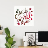 Smile Sparkine Shine Wine White Poster (Bureau à domicile)