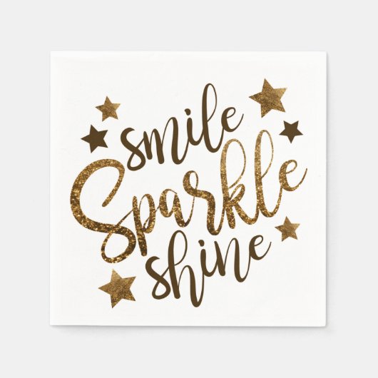 Smile Sparkle Shine Affirmations Servet (Voorkant)