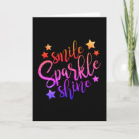 Smile Sparkle Shine Black Multi Colour Quote