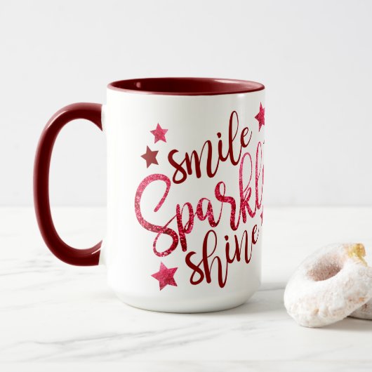 Smile Sparkle Shine Bourgogne Mok (Met donut)