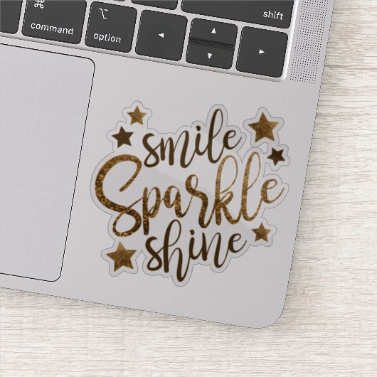 Smile Sparkle Shine | Glitter Sticker (Detail)