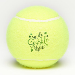 Smile Sparkle Shine Green Inspirerend Quote Tennisballen