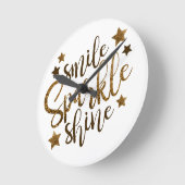 Smile Sparkle Shine Inspirerend Wall Ronde Klok (Hoek)