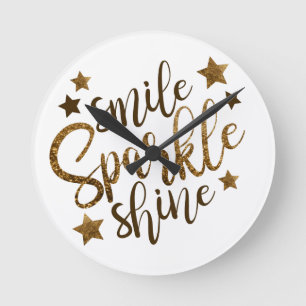 Smile Sparkle Shine Inspirerend Wall Ronde Klok