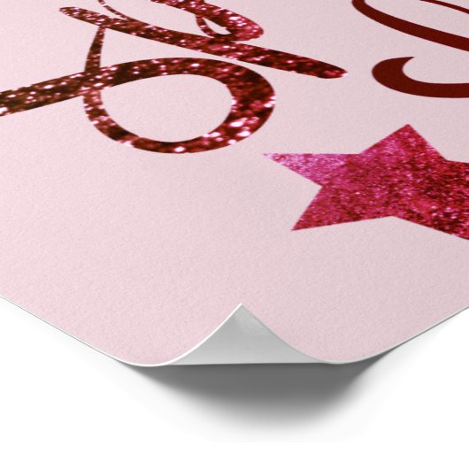 Smile Sparkle Shine - rood/roze poster (Hoek)