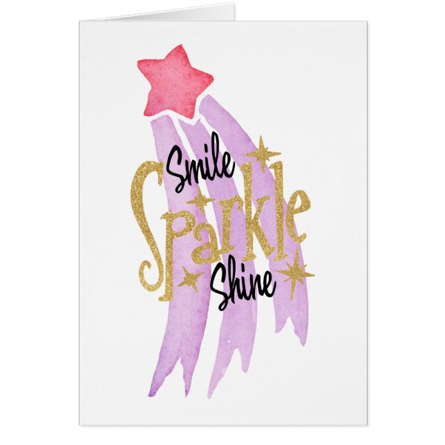 Smile Sparkle Shine Star Word Art (Devant)