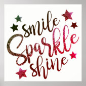 Smile Sparkle Shine Wine White Poster (Voorkant)