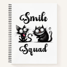 Smile Squad met grappige katten ontwerp Notitieboek