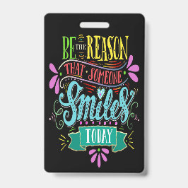 Smile Tag met koord - Zie achterzijde Badge