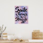 Smile Through - Motivatie Quote Poster (Keuken)
