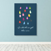 Smile through the rain quote canvas afdruk (Insitu (Houten vloer))