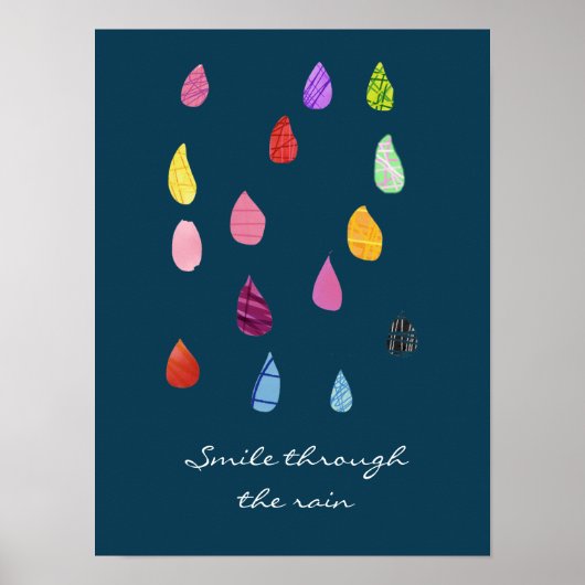 Smile through the rain quote poster (Voorkant)