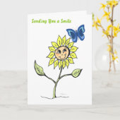 Smile Tournesol Papillons Honneur Carte de voeux (Fleur jaune)