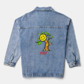 "Smile Tree" Positieve Vibes Denim Jacket (Achterkant)