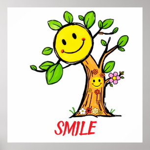 "Smile Tree" Positieve Vibes Poster