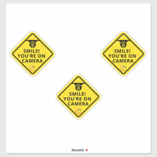 Smile u bent On Camera Sign, Video Surveillance S Sticker (Vel)