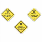 Smile u bent On Camera Sign, Video Surveillance S Sticker (Voorkant)