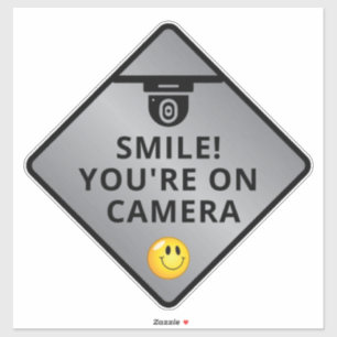 Smile u bent On Camera Sign, Video Surveillance S Sticker