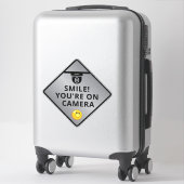 Smile u bent On Camera Sign, Video Surveillance S Sticker (Koffer)