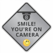 Smile u bent On Camera Sign, Video Surveillance S Sticker (Voorkant)
