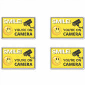 Smile u bent On Camera Sign, Video Surveillance S Sticker (Voorkant)