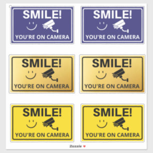 Smile u bent On Camera Sign, Video Surveillance S Sticker