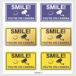 Smile u bent On Camera Sign, Video Surveillance S Sticker