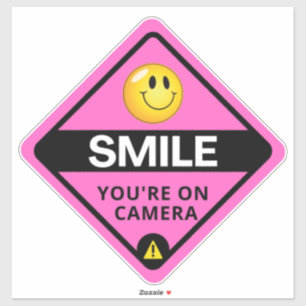 Smile u bent On Camera Sign, Video Surveillance S Sticker