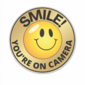 Smile u bent On Camera Sign, Video Surveillance S Sticker (Voorkant)