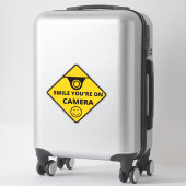 Smile u bent On Camera Sign, Video Surveillance Sticker (Koffer)