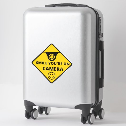Smile u bent On Camera Sign, Video Surveillance Sticker (Koffer)