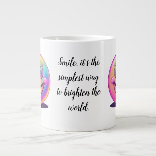 Smile - Upliffing Mug avec citation et visage heur (Devant)