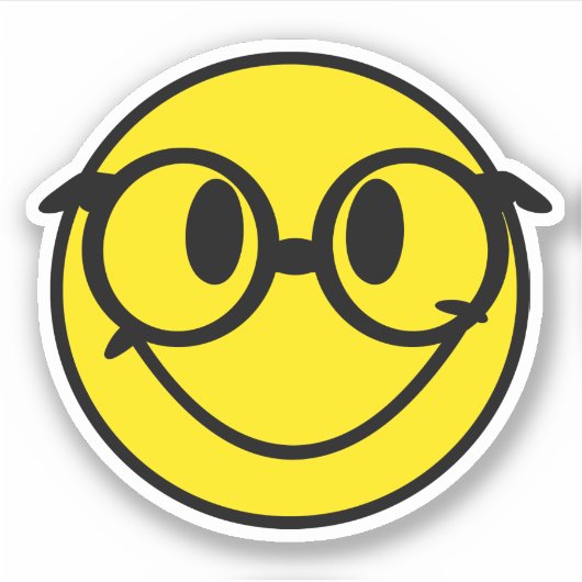 Smile w/ Rainbow Glasses Sticker (Voorkant)