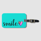 SMILE - Waterverf hart Bagagelabel (Voorkant (horizontaal))