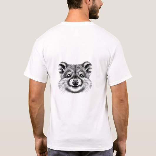 Smile with Quokka - T-shirt noir & blanc (Dos)