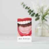Smile Woman Health White Teeth Dental Business Ca Visitekaartje (Staand voorkant)