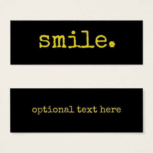 Smile Yellow Black Typographie (Devant & derrière)