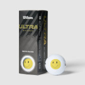 Smile Yellow Happy Face 004 Golfballen (Verpakking)