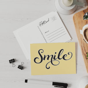 Smile Yellow Happy Hallo Retro Fun Briefkaart