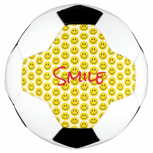 Smile Yellow Red Black White Happy Face Sports Voetbal (Voorkant)