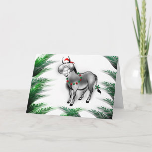 Smile zijn kerst Funny Donkey Wenskaart Feestdagen Kaart