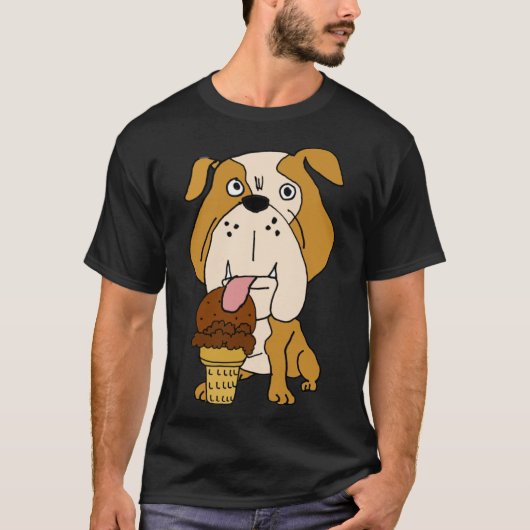 Smilemoretees Engels Bulldog Ice Cream T-shirt (Voorkant)