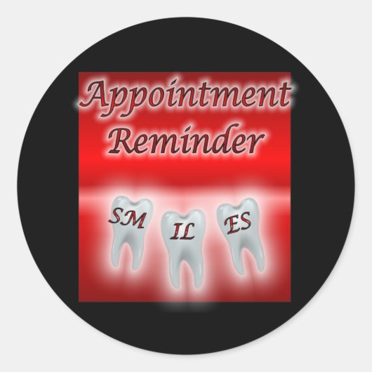 Smiles Afspraakherinnering Ronde Sticker (Voorkant)