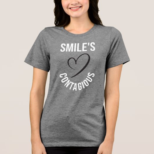 "Smile's besmettelijk" motivatie gezegde ontwerp Tri-Blend Shirt (Voorkant)